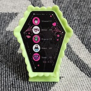 Monster High Doll G3 Coffin Bean Spooky Cafe Replacement 2" Green Coffin Menu